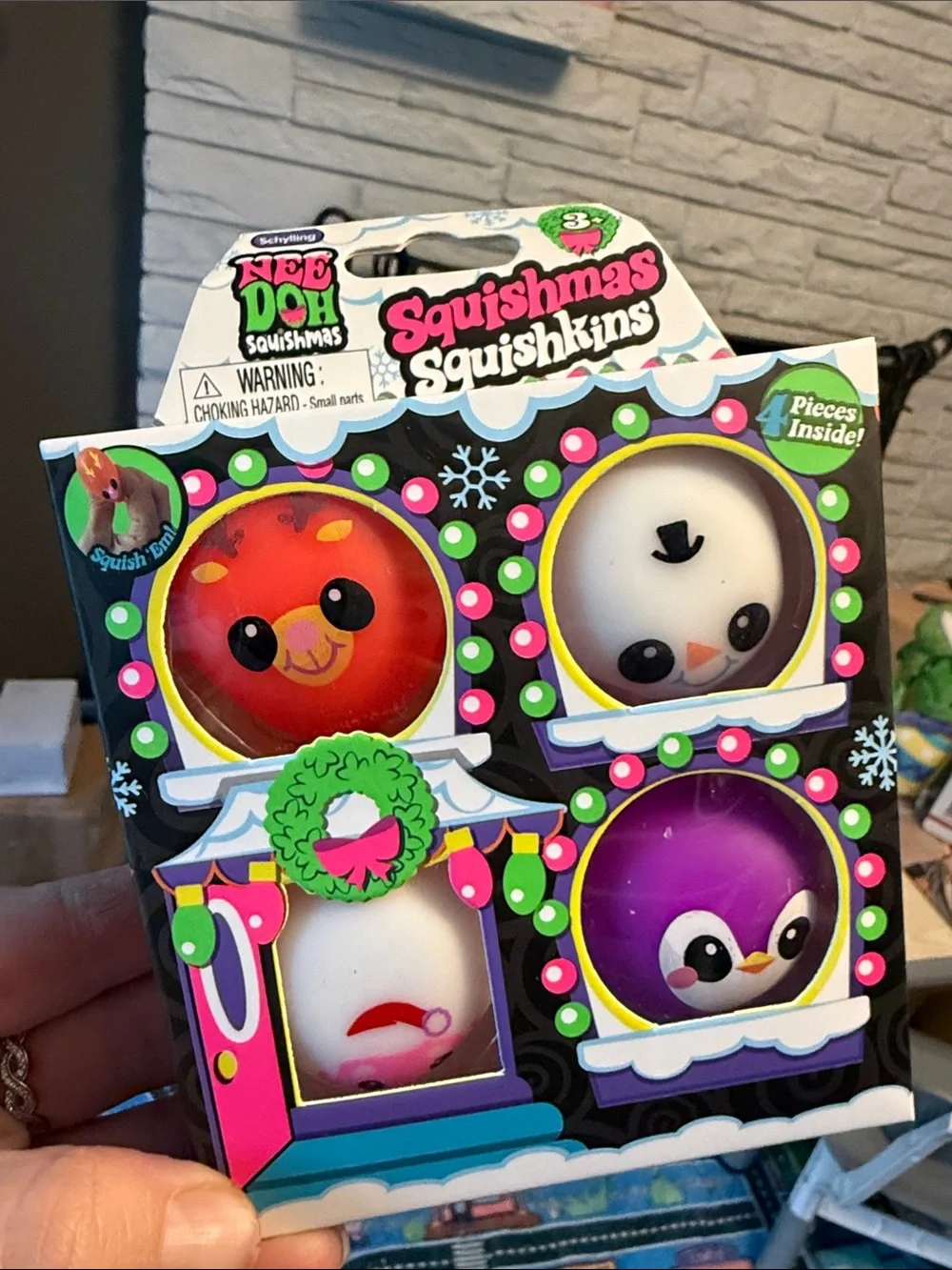 Schylling NeeDoh Squishmas Squishkins Holiday 4 pk- RARE Santa!!
